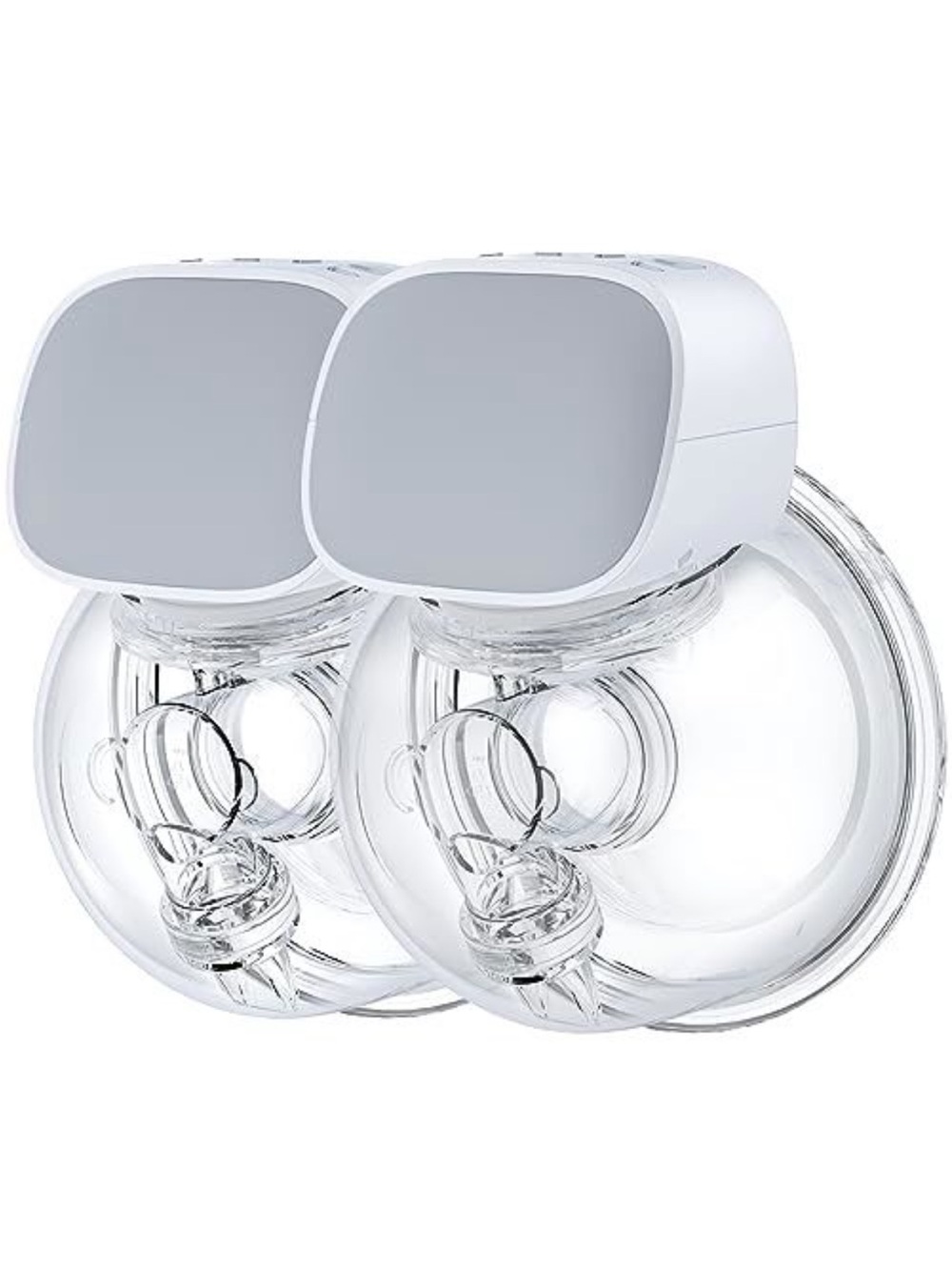 Double Electric Breast Pump Flanges - Clear and White